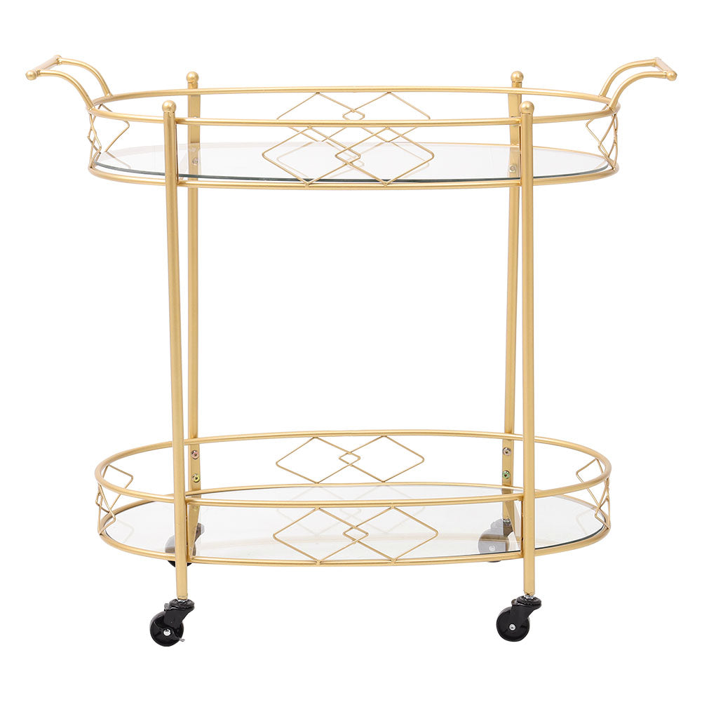 Bar Cart old Mirror Drinks Kitchen Trolley on Lockable Wheels