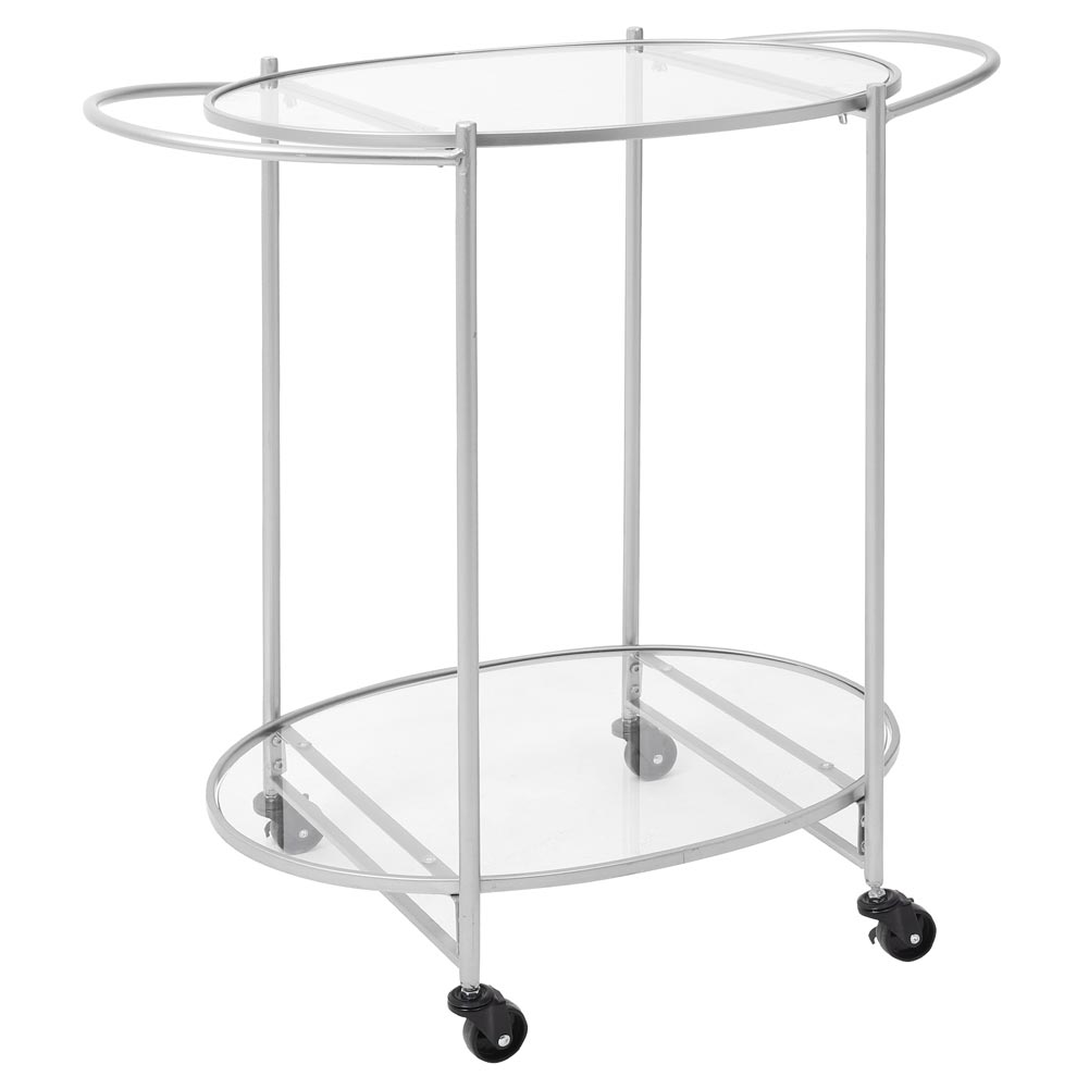 Kitchen Trolley Bar Cart Serving Drinks Cart Gold/Silver