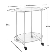 Load image into Gallery viewer, Kitchen Trolley Bar Cart Serving Drinks Cart Gold/Silver
