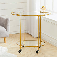 Load image into Gallery viewer, Kitchen Trolley Bar Cart Serving Drinks Cart Gold/Silver
