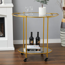 Load image into Gallery viewer, Kitchen Trolley Bar Cart Serving Drinks Cart Gold/Silver
