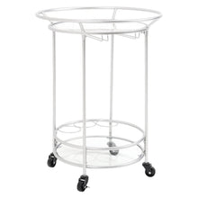 Load image into Gallery viewer, Silver Mirror Drinks Kitchen Trolley Serving Bar Cart on Lockable Wheels
