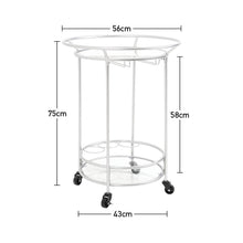 Load image into Gallery viewer, Silver Mirror Drinks Kitchen Trolley Serving Bar Cart on Lockable Wheels
