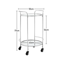 Load image into Gallery viewer, Bar Cart Storage Trolley Rolling Cart Drinks with 2 Shelves
