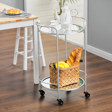 Load image into Gallery viewer, Bar Cart Storage Trolley Rolling Cart Drinks with 2 Shelves
