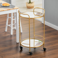 Load image into Gallery viewer, Bar Cart Storage Trolley Rolling Cart Drinks with 2 Shelves
