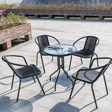 Load image into Gallery viewer, Outdoor Metal Coffee Dining Set, Black
