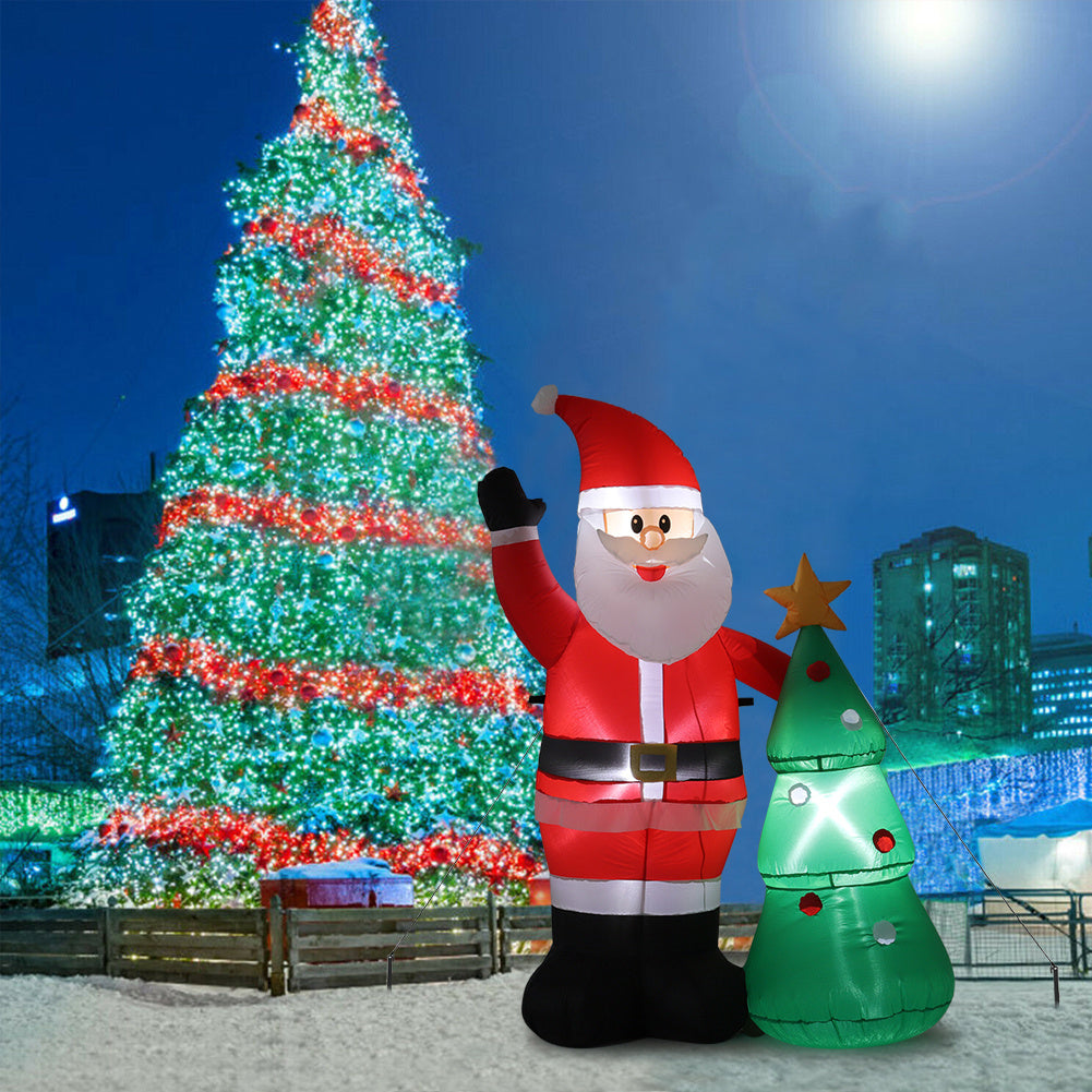 1.5m Inflatable Father Christmas Air Blown with 3 LED Light UK Plug Outdoor Decor, SC0002