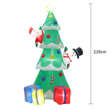 Load image into Gallery viewer, Inflatable Xmas Tree Snowman Air Blown with 7 LED Lamp UK Plug Garden Decor, SC0004
