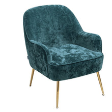 Load image into Gallery viewer, Comfy Velvet Upholstered Living Room Armchair with Gold Legs
