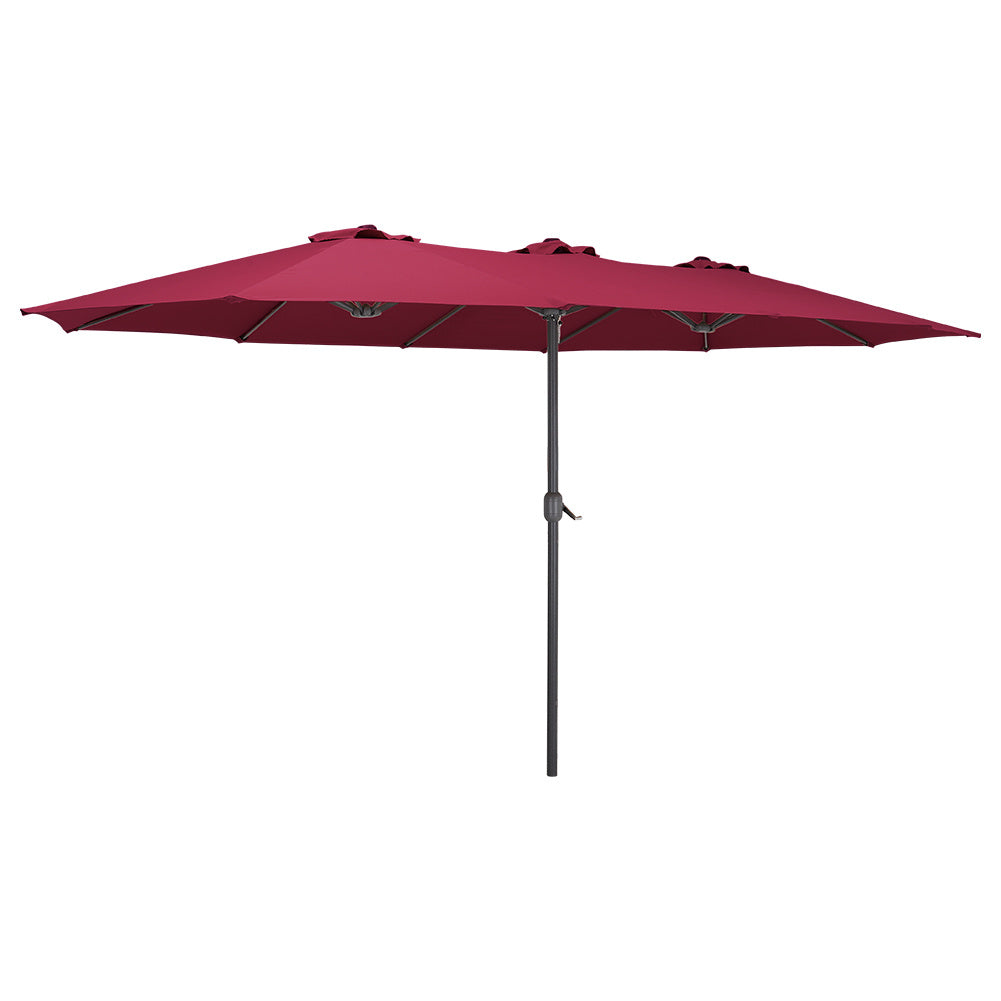Garden Double-Sided Parasol Umbrella With Base