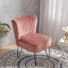 Load image into Gallery viewer, Velvet Upholstered Hairpin Legs Wing Back Armchair Smoky Pink
