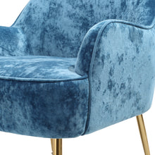 Load image into Gallery viewer, Comfy Velvet Upholstered Living Room Armchair with Gold Legs
