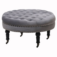 Load image into Gallery viewer, 85CM Buttoned Footstool with 4 Casters
