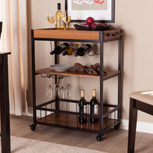 Load image into Gallery viewer, 3 Tier Kitchen Serving Trolley Cart Wood Tray
