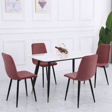 Load image into Gallery viewer, Set of 4 Curved Frosted Velvet Dining Chairs, Smokey Pink
