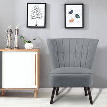 Load image into Gallery viewer, Linen Buttoned Upholstered Accent Chair
