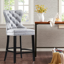 Load image into Gallery viewer, Vintage Buttoned Studded Counter Seat Crushed Velvet Bar Stools
