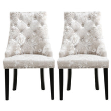 Load image into Gallery viewer, Set of 2 Crushed Velvet Buttoned Dining Chairs
