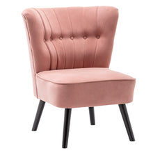 Load image into Gallery viewer, Velvet Buttoned Upholstered Accent Chair, Grey Pink
