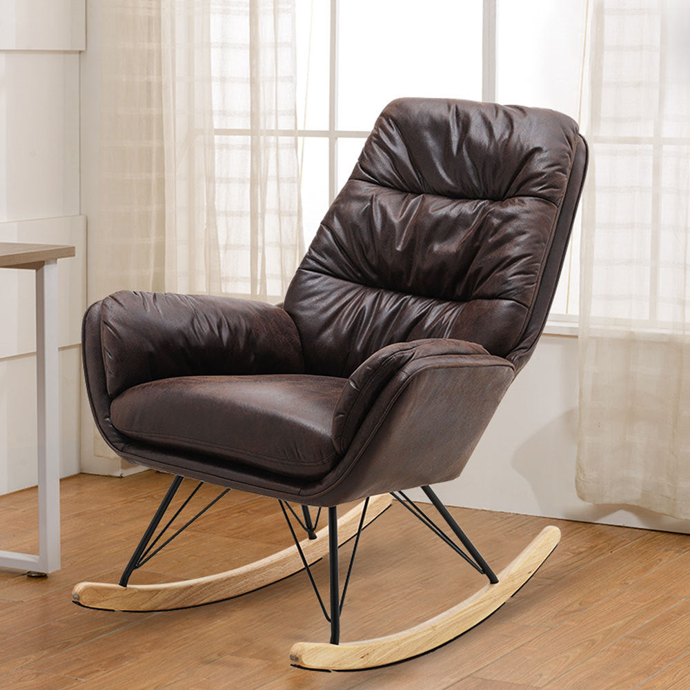 Livingandhome Luxury Wooden Rocking Chair Leisure Chair