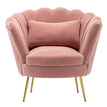 Load image into Gallery viewer, Velvet Lotus Scallop Tub Chair With Cushion
