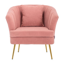 Load image into Gallery viewer, Frosted Velvet Shell Padded Seat Accent Chair, Pink
