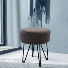 Load image into Gallery viewer, Round Velvet Ottoman Dressing Foot Stool
