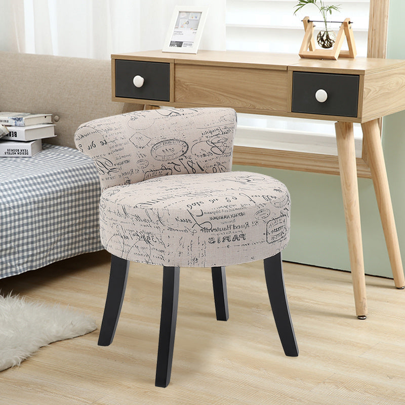Bedroom Padded Low Back Piano Dressing Table Stool