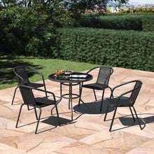 Load image into Gallery viewer, Garden Round Table With Umbrella Hole With 4 Chairs
