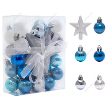 Load image into Gallery viewer, Livingandhome 30 Pieces Shatterproof Christmas Tree Ornament Set Xmas Bauble and Snowflake Tree Topper, CD0343
