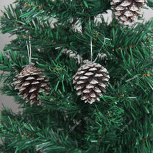 Load image into Gallery viewer, Livingandhome 30 Pieces Real Pine Cone Dyed with White Paint Christmas Tree Hanging Ornament Set, CD0370
