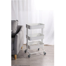 Load image into Gallery viewer, 3 Tier Kitchen Storage Trolley Metal Tower Rack Bathroom Shelf
