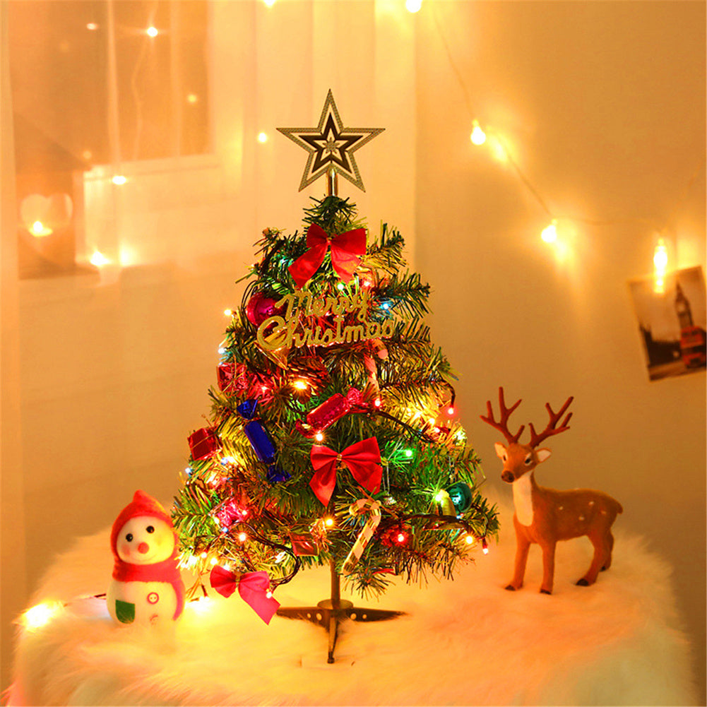 Artificial Mini Tabletop Christmas Tree with LED Lights