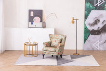 Load image into Gallery viewer, Floral Wingback Armchair With Cushion
