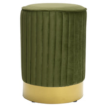 Load image into Gallery viewer, Round Gold Pouffe Dressing Footstool
