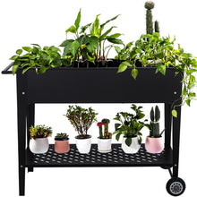 Load image into Gallery viewer, Mobile Raised Garden Bed with Shelf Vegetables Flower Planter Box
