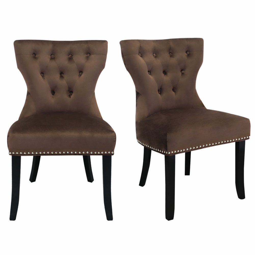 Set of 2 Modern Buttoned Dining Chairs