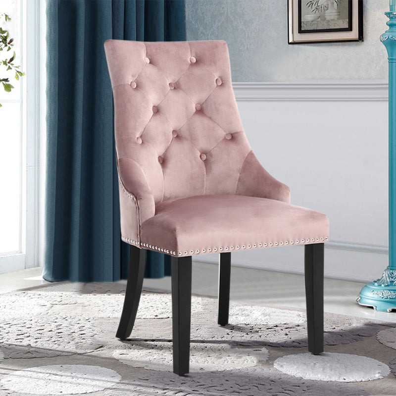 Modern Velvet High Wing Dining Chair