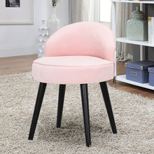 Load image into Gallery viewer, Vintage Velvet Dressing Table Stool with Wooden Legs
