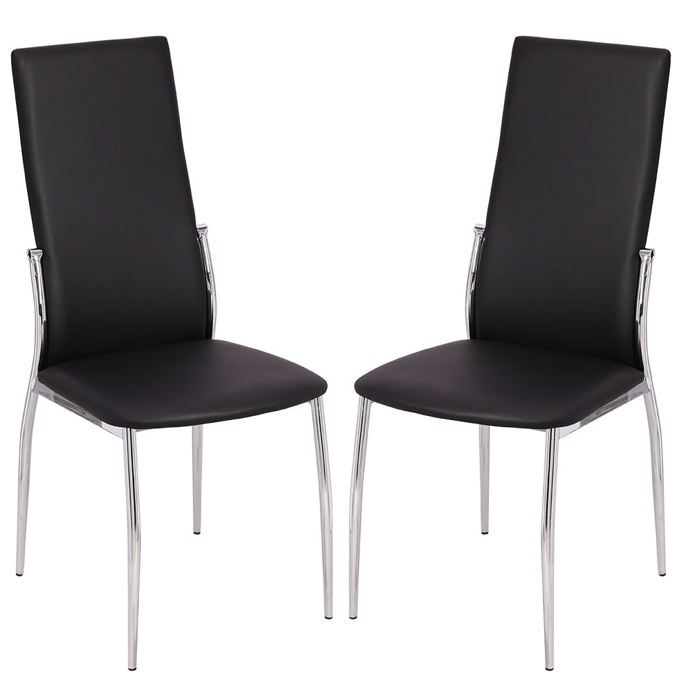 PU Metal Dining Chairs Black