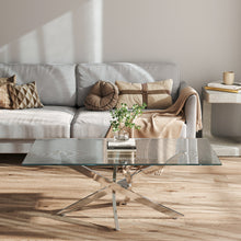 Load image into Gallery viewer, Livingandhome Modern and Futuristic Clear Glass Top Coffee End Table
