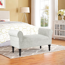 Load image into Gallery viewer, Linen Bed End Seat Ottoman Lounge Bench, Beige
