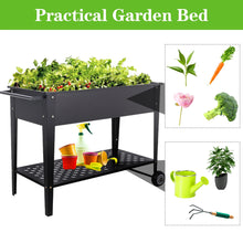 Load image into Gallery viewer, Mobile Raised Garden Bed with Shelf Vegetables Flower Planter Box
