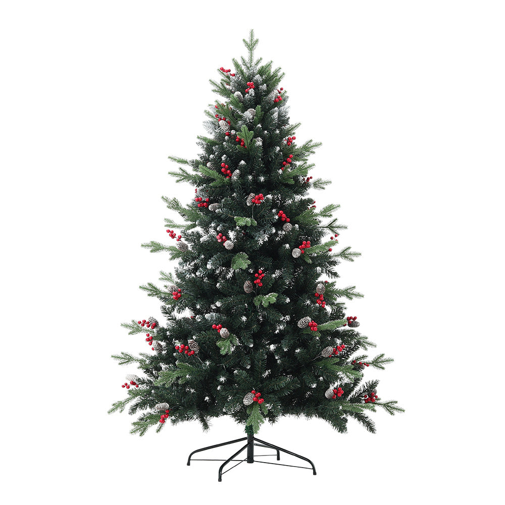 Livingandhome 1.8m Natural Looking Artificial Frosted Christmas Tree for Home, PM1243