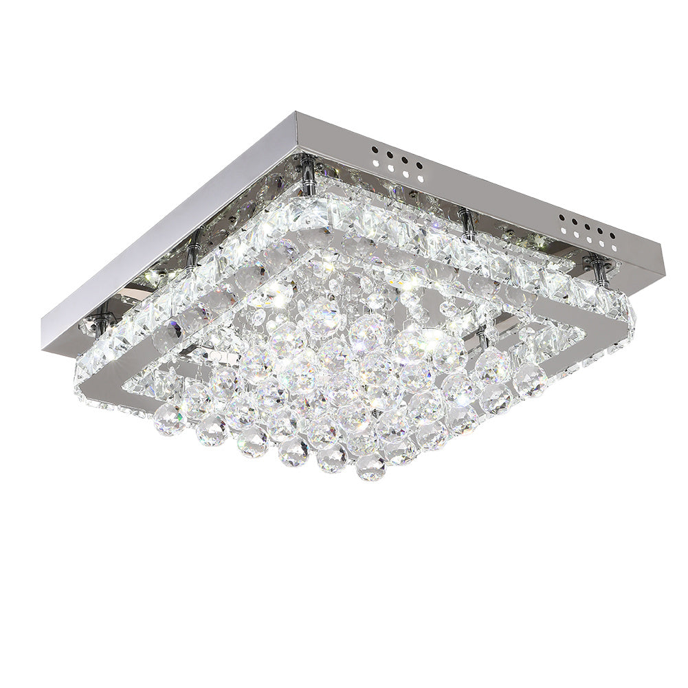 Livingandhome Modern Fancy Crystal LED Flush Mount Ceiling Light Fixture, LG0664