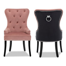 Load image into Gallery viewer, Set of 2 Velvet Buttoned Dining Chairs
