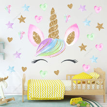 Load image into Gallery viewer, Unicorn Wall Stickers Children's Room Decoration Bedroom Renovation Girl Heart

