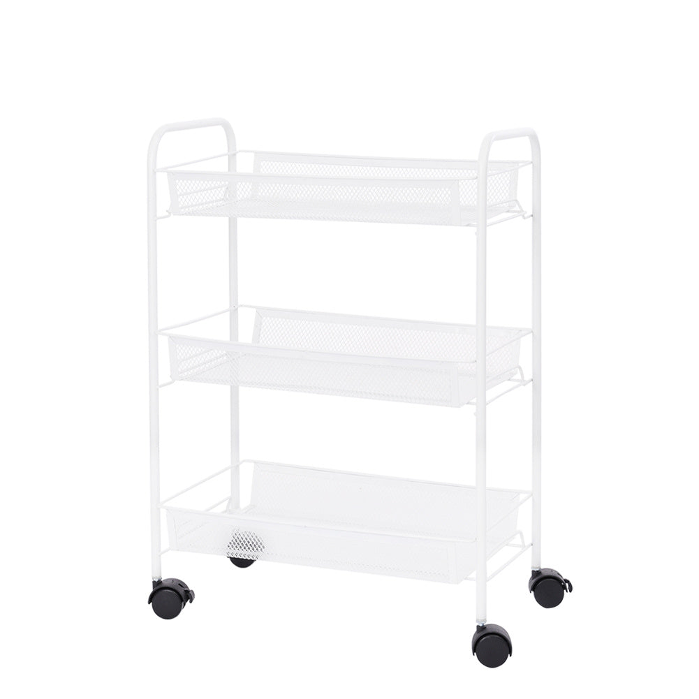 Portable Kitchen Trolley Mesh Storage Rack