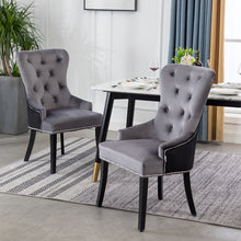 Load image into Gallery viewer, Set of 2 Velvet Buttoned Dining Chairs
